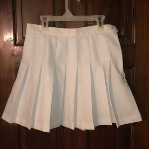 White pleated tennis skirt